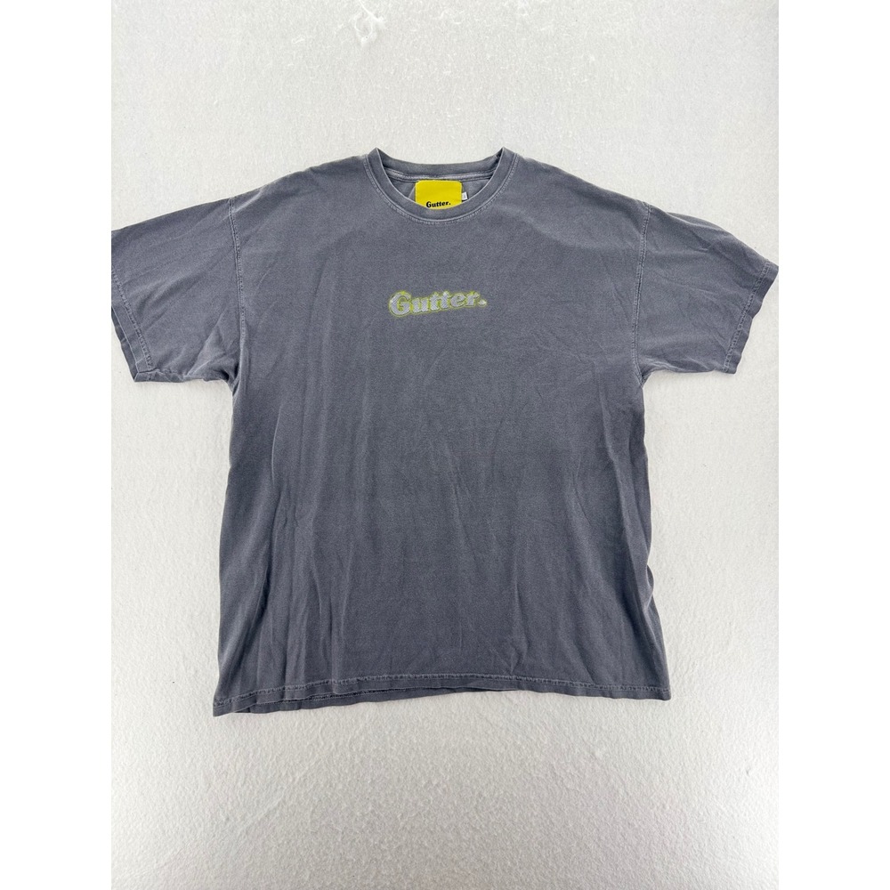 Gutter - Graphic Tee Acid Wash Logo - Charcoal - XL - Mens